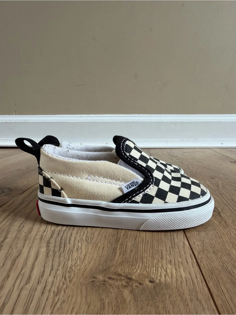 Vans Black & White Checkered Slip On Shoes Toddler Size 4.5